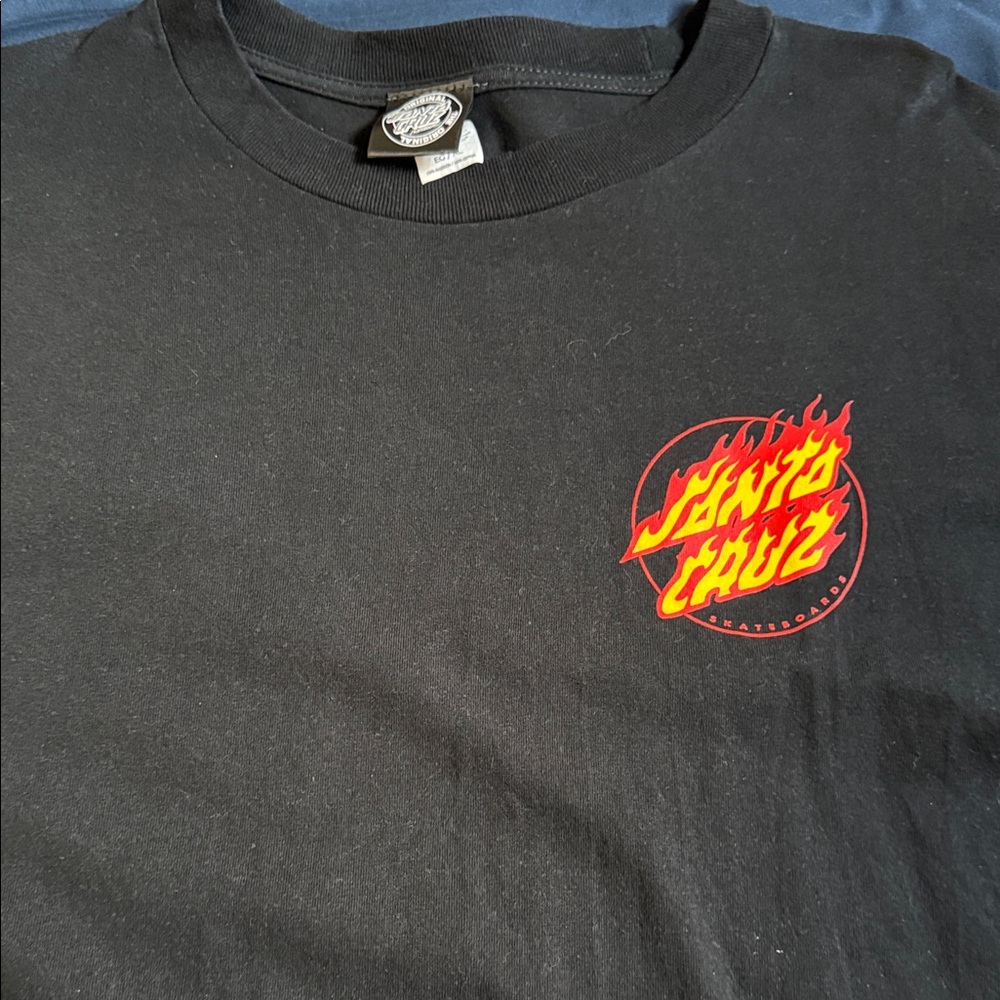 Santa Cruz Skateboards Black Tee with Red Logo